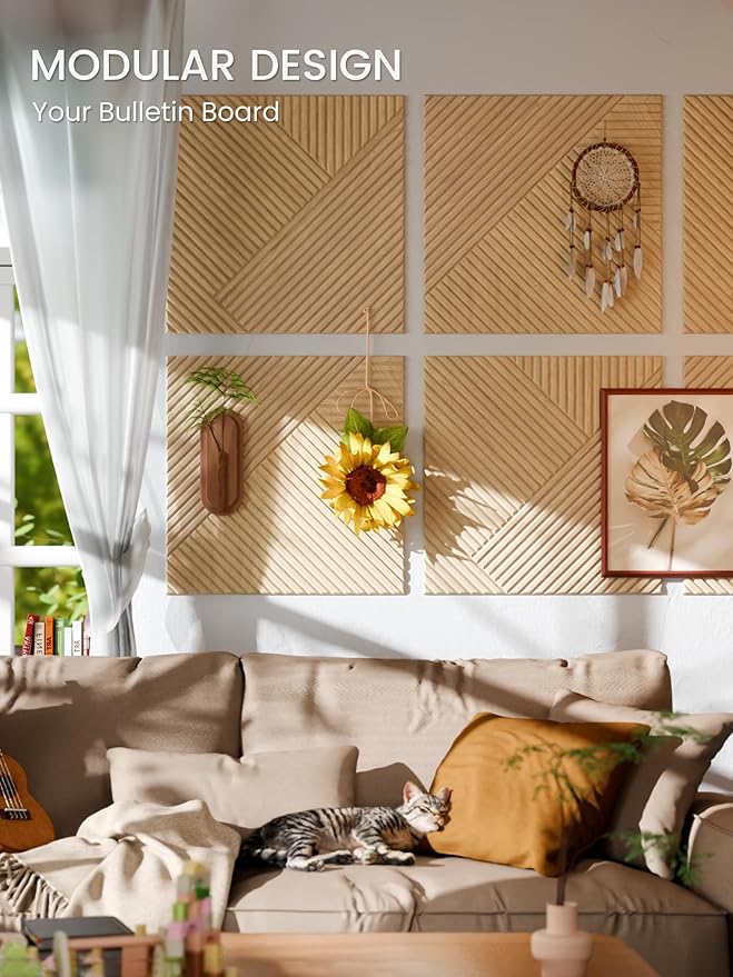 Fluxynara Large Felt Bulletin Board, Cork Board Alternative 70.87'' x 47.24'' - Image 5