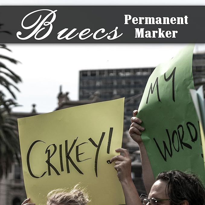 Buecs King Size Permanent Markers, Chisel tip, Waterproof & Smear Proof Markers - Image 6