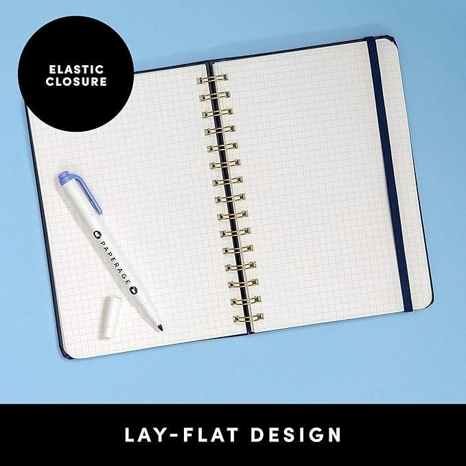 PAPERAGE Graph Paper Spiral Notebook & Journal, 160 Pages, Medium 5.5 inches x - Image 3