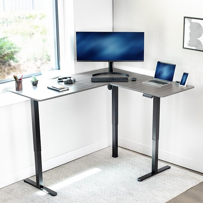 VIVO Electric Corner 63 x 55 inch L-Shaped Standing Desk, Memory Height - Image 8