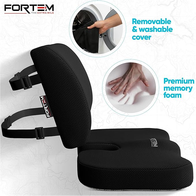 FORTEM Seat Cushion, Office Chair Cushion, Lumbar Support Pillow - Image 3