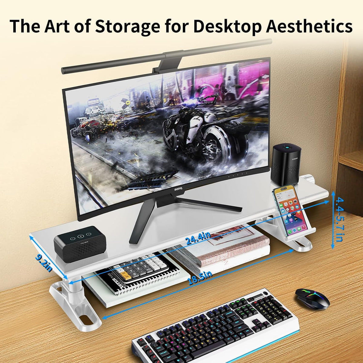 Computer Monitor Stand Riser for Desk,4.4-5.7 Inches Freely Height Adjustable...
