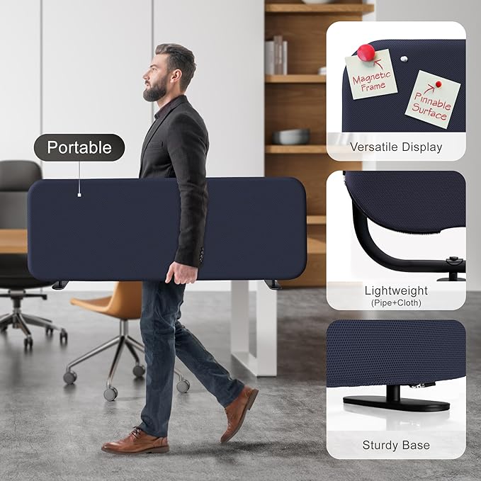 DECOLAB Desk Divider, Portable Desk Privacy Panel Shield - Image 4
