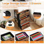 Snughome 3 Drawer Tall File Cabinet with 19.7'' Extended Desktop, 3-Tier Filing Cabinet for Home Office 51.6''H Vertical File Cabinet Printer Stand with Drawers, Fits A4/Letter/Legal,Rustic Brown