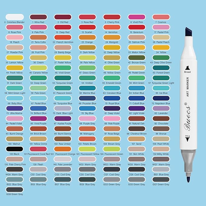 Buecs Alcohol Markers: Double Tipped Art Marker, suitable - Image 5