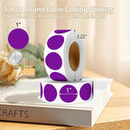 Purple 1 Inch Round Color Coding Dot Labels, 10 Rolls 10000 Dot Stickers in - Image 2