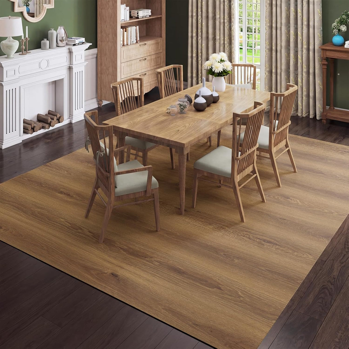 Plastic Floor Mat for Under Table, 5'×6.5' Waterproof Vinyl Area Rug ...