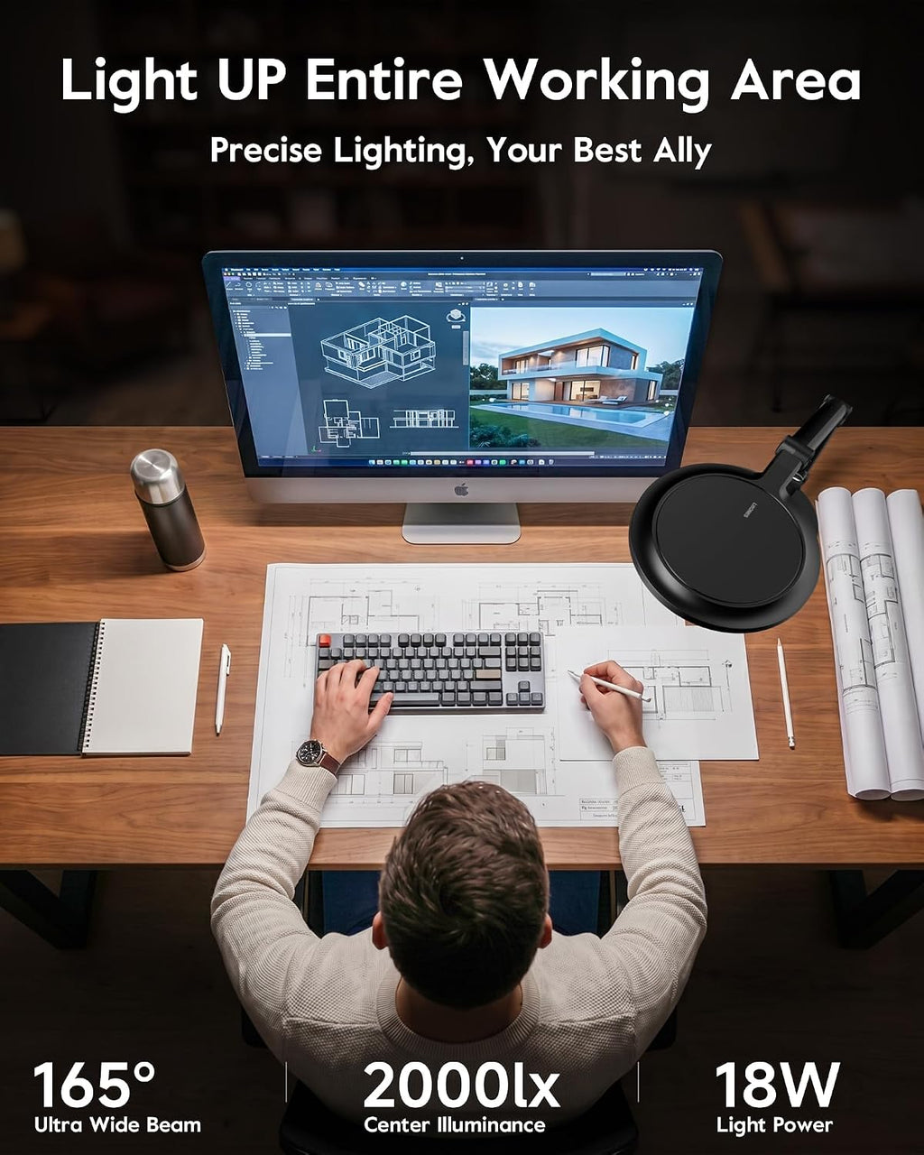 litones desk lamp for home office, professional video, view 11