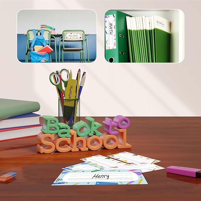 Name Tags for Classroom Cubbies, 30 Colorful Name Plates for Desks, Back to - Image 4
