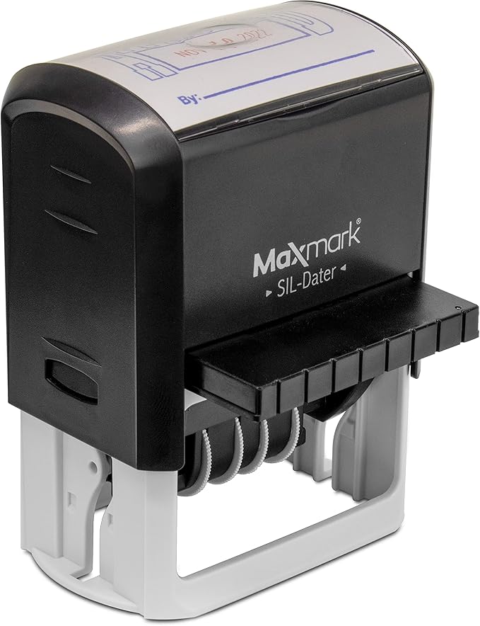 MaxMark Large Self-Inking Rubber Date Office Stamp - Image 4