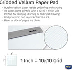 Helix - 100% Rag Vellum Paper Pad - 1 Inch Equals 10x10 Grid - 8.5 Inch x 11 - Image 2