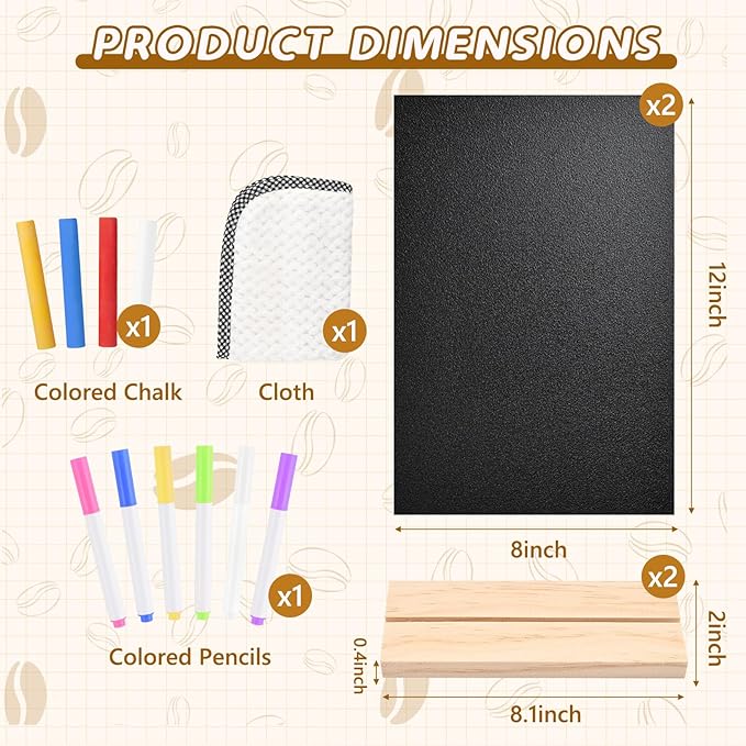 Bouiexye 2 Pack 8.1x12 in Chalkboard Signs - Image 2