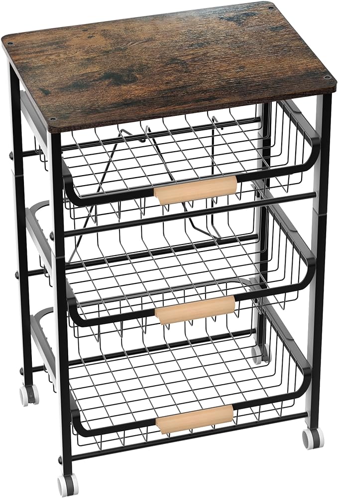 NiuYichee 4-Layer Fruit Basket Kitchen Food Organizer and Rack, Stackable by NiuYichee