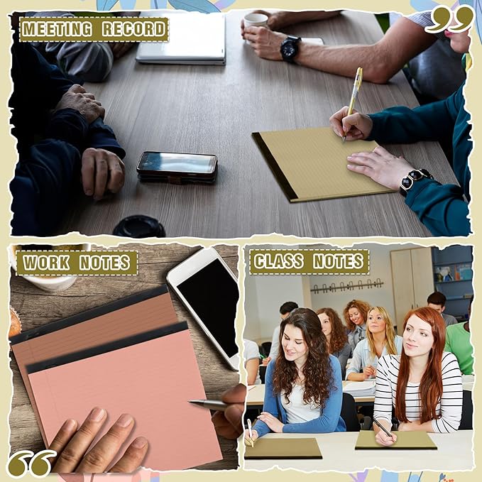 Lincia 6 Pcs 11" x 9.5" Legal Pads College Ruled Notepad Landscape Notebook - Image 5