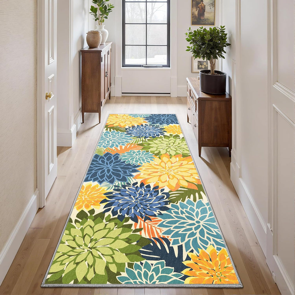 outdoor rug waterproof, washable patio runner rug for showing dimensions