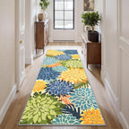 outdoor rug waterproof, washable patio runner rug for showing dimensions