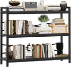 3 Tier Bookshelf 39.37" Width, Dorm Desk Hutch, Desk Shelf, Long Industrial by Homeiju