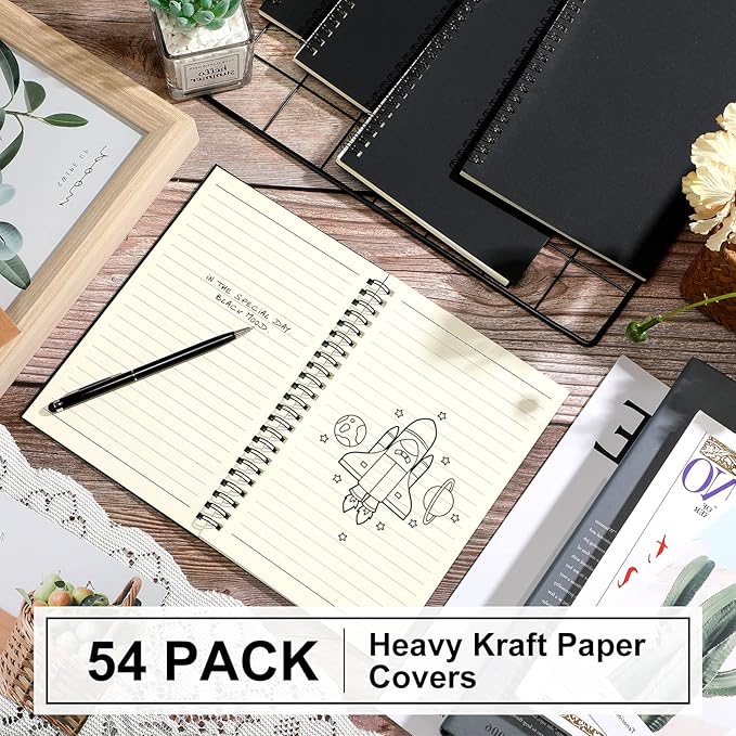 Yahenda 54 Pcs Spiral Notebook Bulk A5 Journal Lined 8.3'' x 5.5'' Writing - Image 2