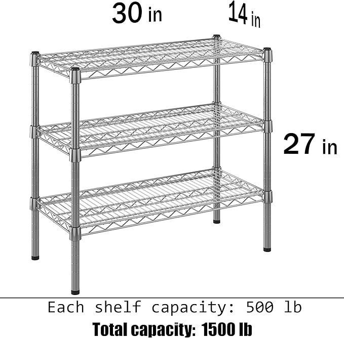 Regal Altair 14" Deep x 30" Wide x 27" Height Wire Shelving Kit | 3-Tier | NSF - Image 3