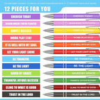 Zonon 12 Pcs Inspirational Pens Bulk Funny Ballpoint Pen - Image 2