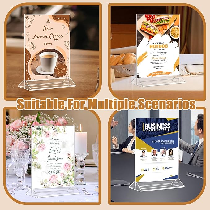 NICELINK 9 Pack Acrylic Sign Holder 8.5x11 Inch, Double Sided Clear Flyer - Image 8