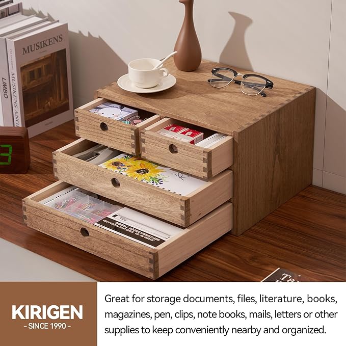 Kirigen Wood Desktop Storage Cabinet/Workspace Document Office necessity - Image 5