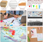 200 Pieces Push Pins Set, Thumb Tacks Multicolor Pushpin Clips Decorative Push - Image 6