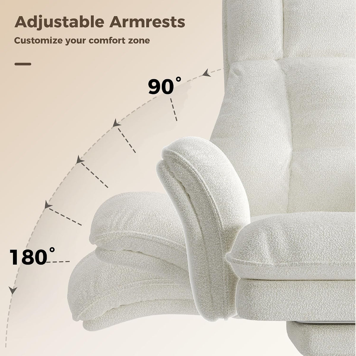 Big and Tall Office Chair, Flip Armrests for Pets & Cross Legged Sitting
