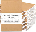 feela 30 Pack Kraft Notebooks, A5 60 Lined Pages Notebooks and Journals by feela