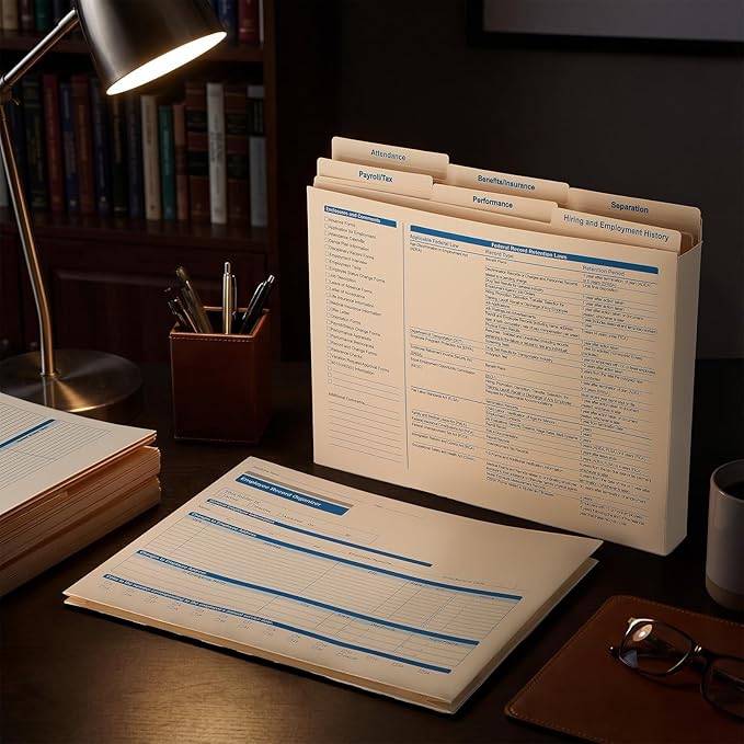 25 Set Employee Personnel File Folders Bulk 6 Folders Expanded Employee Record - Image 6