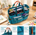 apoffice art supply organizer, large craft organizer tote on a desk or shelf
