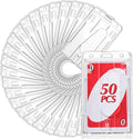 Gersoniel 50 Pieces Vertical 2 Card Heavy Duty Badge Holder Hard Plastic Clear by Gersoniel