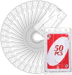 Gersoniel 50 Pieces Vertical 2 Card Heavy Duty Badge Holder Hard Plastic Clear by Gersoniel