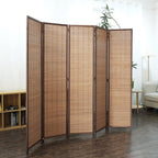 Furnnylane 5 Panel Bamboo Room Divider and Folding Panel Screen, Bamboo Panel - Image 3