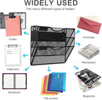 LQPAFZ 3-Tier Magnetic File Holder, No Drilling Installation File Cabinet - Image 7