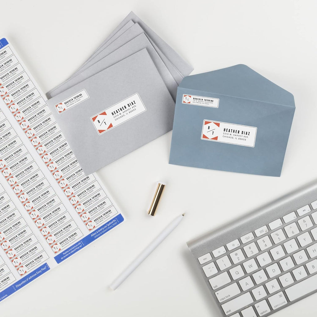 Avery® Printable Return Address Labels, Sure Feed® Technology, 0.5" x 1.75", White, 800 Blank Mailing Labels (18167)