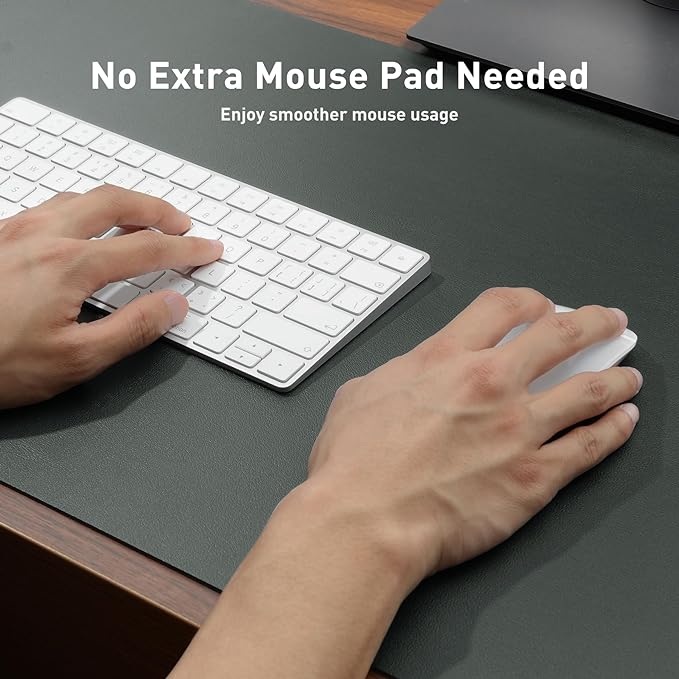 Aothia Leather Desk Protector, Mouse Mat, Non-Slip PU Leather Blotter, Laptop - Image 4