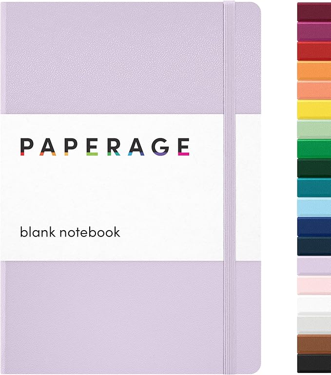 PAPERAGE Blank Journal Notebook, 160 Pages, Medium 5.6 in x 8 in by PAPERAGE