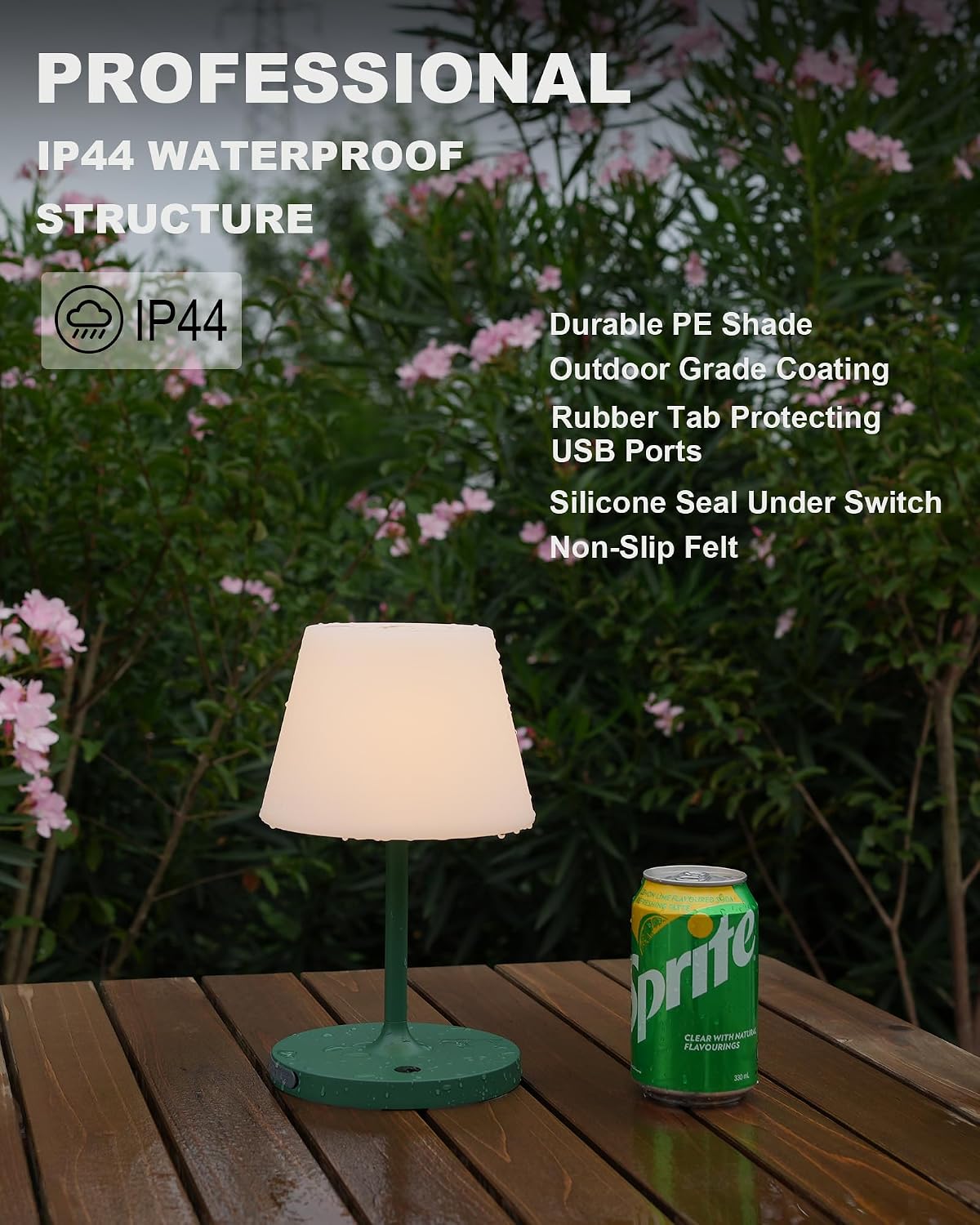 WEILAILUX Outdoor Battery Operated Table Lamp Waterproof, 4000mAh Cordless Ta...