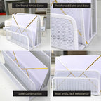 BLU MONACO White Metal Mesh Letter Sorter | 3-Slot Mail Organizer - Image 2