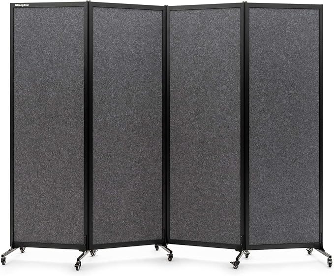 Upgrade Version Room Partition and Divider, Freestanding Rolling Dividers by StrongBird