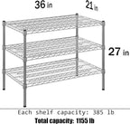 Regal Altair 21" Deep x 36" Wide x 27" Height Wire Shelving Kit | 3-Tier | NSF - Image 3