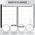 2027-2031 Monthly Planner/Calendar - Jan. 2027 - Dec. 2031, 6.2" x 8.3" | Monthly Planner, 5 Year, Multi Year Calendar 2027-2031 with Twin-Wire Binding, Tabs, Storage Pocket - Black