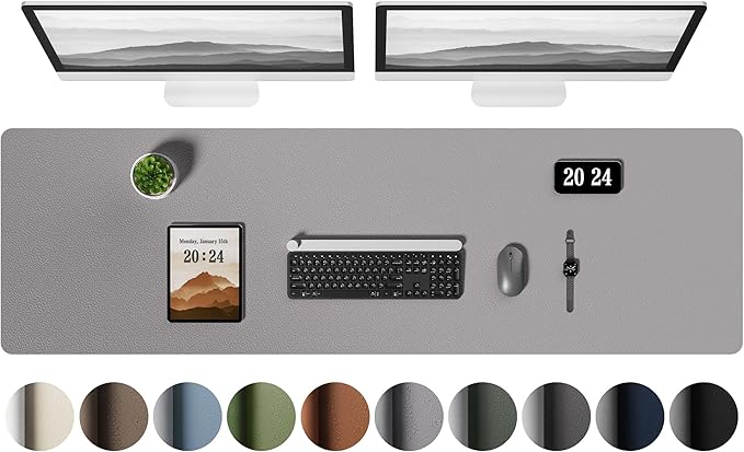 Aothia Leather Desk Pad Protector, Office Desk Mat, Large Mouse Pad, Laptop by AothiaSimpleNaturalUnique