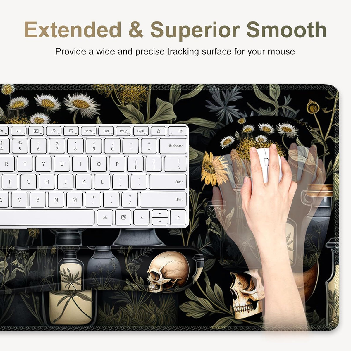 Large Mouse Pad with Wrist Support 4 in1 Set, XXL Big Game Mousepad + Keyboar...