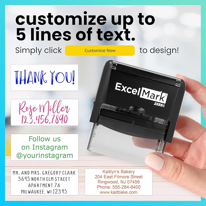 ExcelMark Custom Rubber Stamp – Clean & Easy Stamping – Personalized - Image 5
