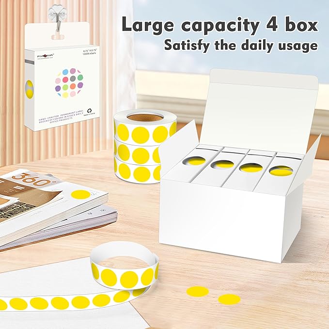 PARLAIM 3/4 Inch Roll Color Coding Labels, 4000 per/4 Rolls Round Adhesive - Image 7