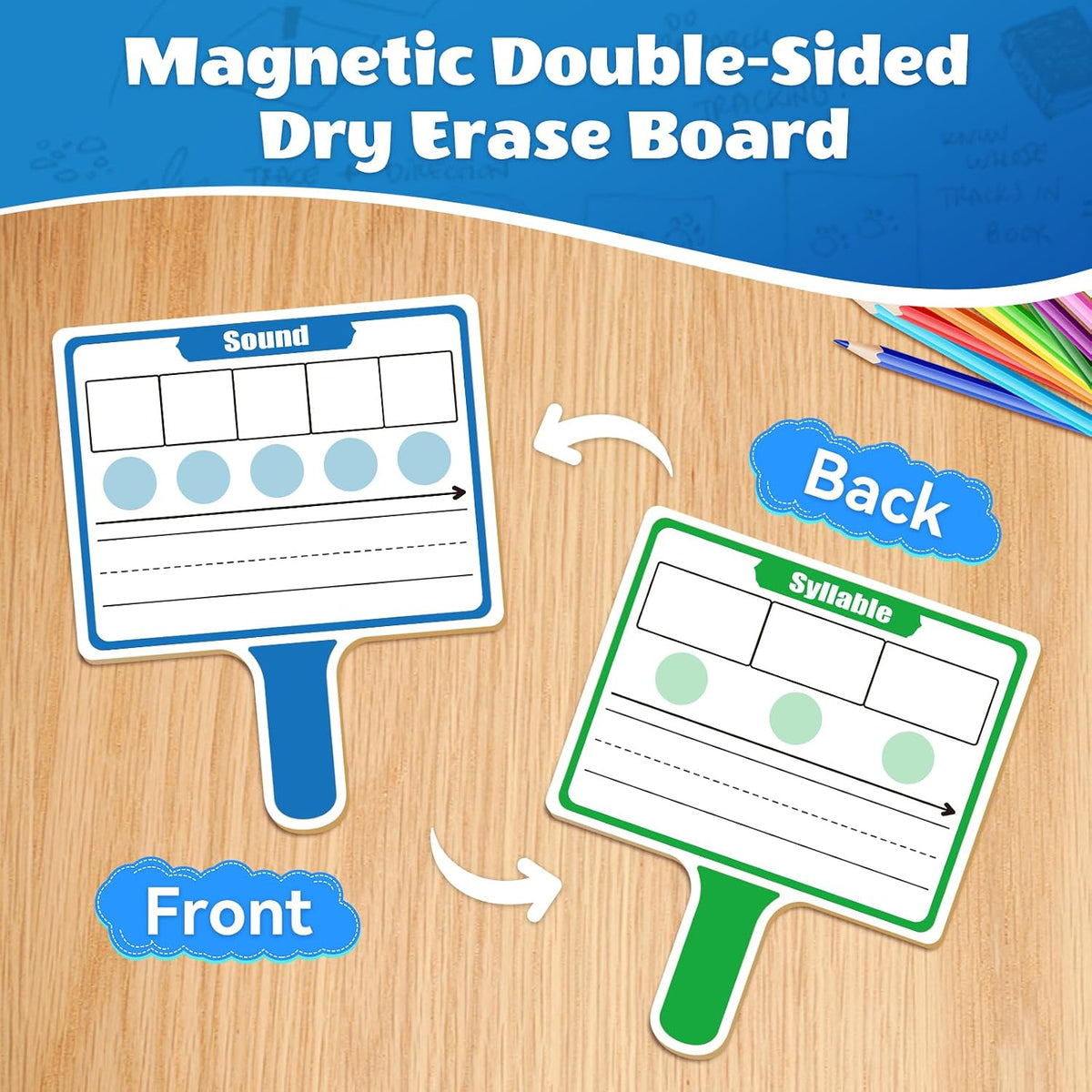 Elkonin Box Magnetic Small Dry Erase Board Phonics Manipulatives