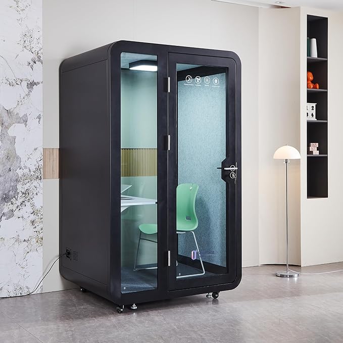 GEARONIC Solo Office Sound Booth Pod Audio Privacy, Mobile Roller - Image 3