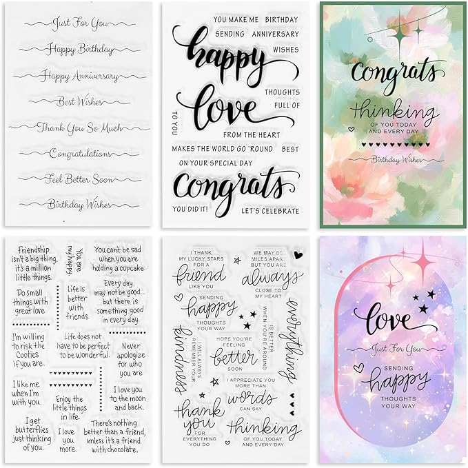 UCEC 4 Sheets Words Clear Stamps in Classic by UCEC
